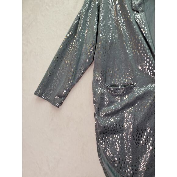 Vintage Ste Jan Marie Blazer Women's S Silver Metallic Snake Print Shoulder Pads - Picture 6 of 10